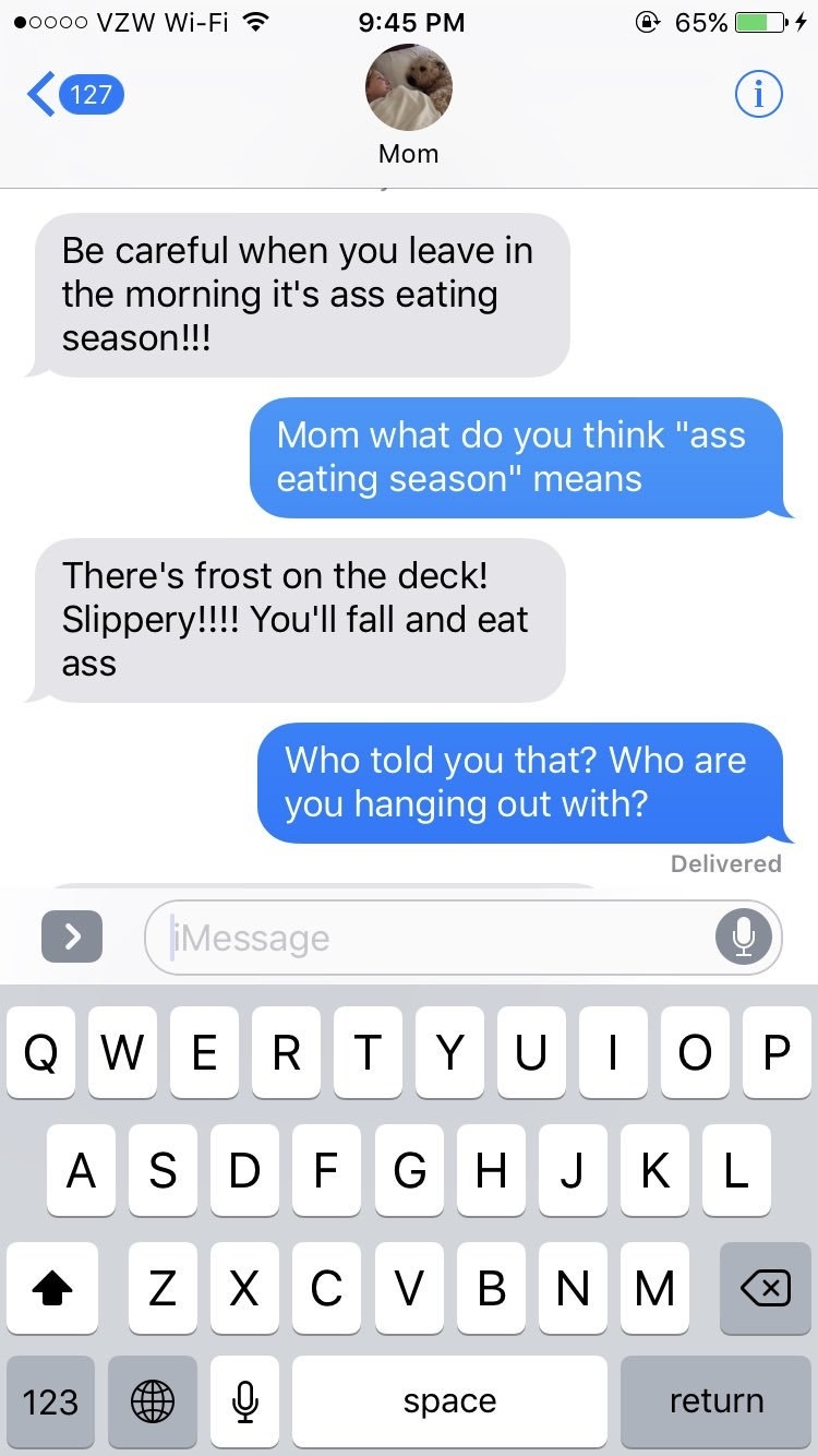 Mom eats ass